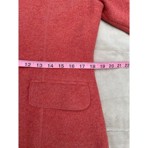 Lands’ End Boiled Wool Jacket Women Size 10 Soft Coral Peach Button Front Blazer - Picture 16 of 16